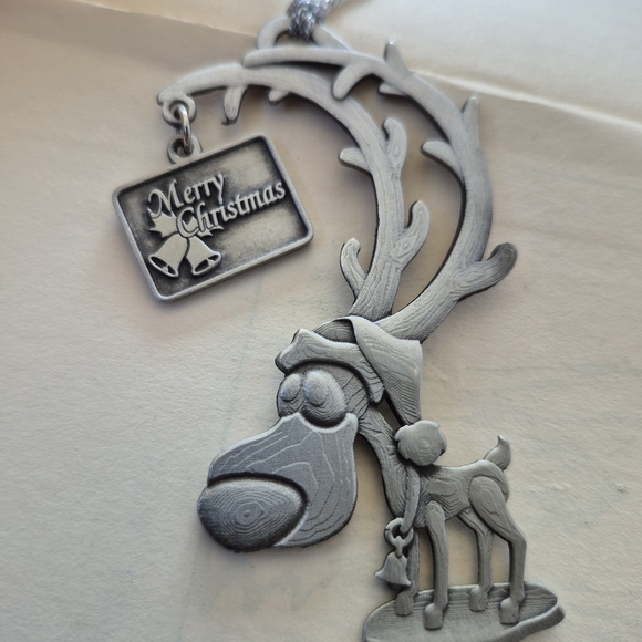 Silver Reindeer Ornament with MSM Tag - Picture 3 of 9